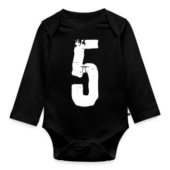 Numéro 5 ! Fétiche ! - Body Bébé bio manches longues - noir - Devant