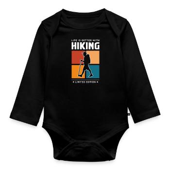Hiking - Baby Bio-Langarm-Body - Schwarz - Vorne