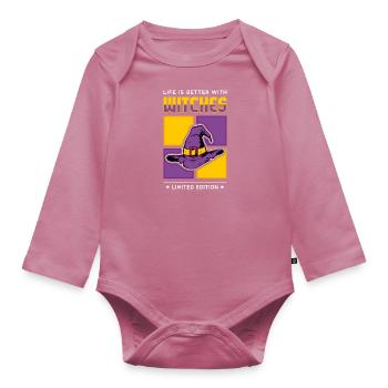 Sorcières - Body Bébé bio manches longues - mauve - Devant