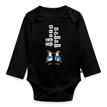 Hamburg Möwen Dialekt Norddeutsch Nordsee Lustig - Baby Bio-Langarm-Body - Schwarz - Vorne