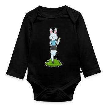 Hase Sekretärin Brief Büro - Baby Bio-Langarm-Body - Schwarz - Vorne
