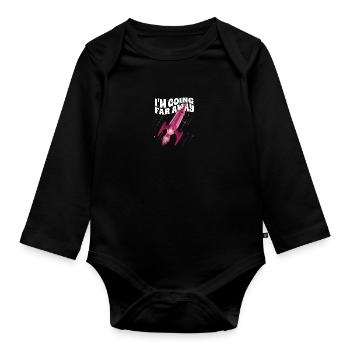 Ich gehe weit weg Ich gehe weit weg Geschenk Inspi - Baby Bio-Langarm-Body - Schwarz - Vorne