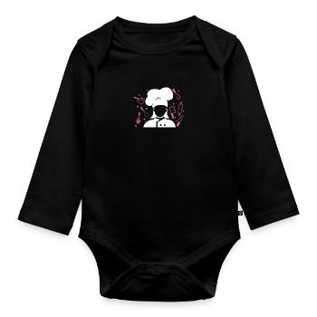 Köchin Kochen Restaurant Kochkunst - Baby Bio-Langarm-Body - Schwarz - Vorne