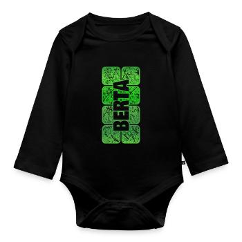 Nom de la fille Berta - Body Bébé bio manches longues - noir - Devant