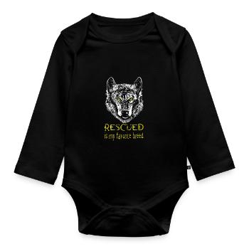 SAUVETAGE ANIMAL AIDE AUX ANIMAUX - Body Bébé bio manches longues - noir - Devant