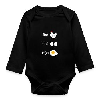 Ableitung Funktion Huhn Mathe - Baby Bio-Langarm-Body - Schwarz - Vorne