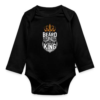 Bart Schnurrbart Bärtige Männer - Baby Bio-Langarm-Body - Schwarz - Vorne