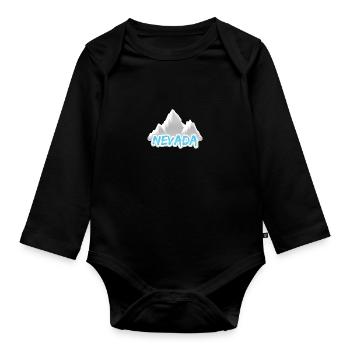 Nevada als Berg - Baby Bio-Langarm-Body - Schwarz - Vorne