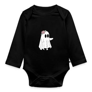Happy Halloween Geister Liebe - Baby Bio-Langarm-Body - Schwarz - Vorne