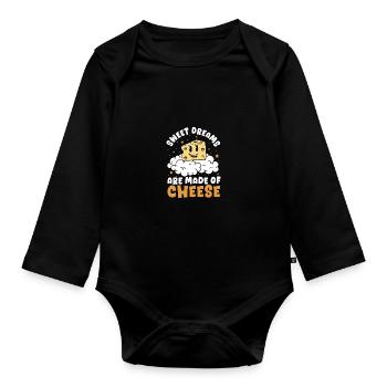 Les beaux rêves sont faits de fromage - Body Bébé bio manches longues - noir - Devant