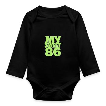 Sweet 86 - Organic Longsleeve Baby Bodysuit - black - Front