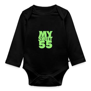 Sweet 55 - Organic Longsleeve Baby Bodysuit - black - Front