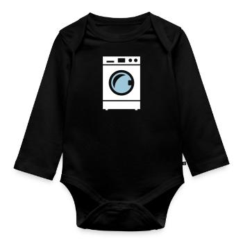 Waschmaschine - Baby Bio-Langarm-Body - Schwarz - Vorne