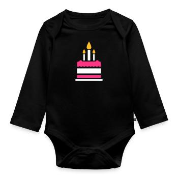 Torte - Baby Bio-Langarm-Body - Schwarz - Vorne