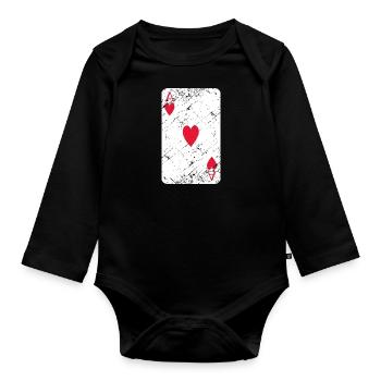 Herz Ass grunch - Baby Bio-Langarm-Body - Schwarz - Vorne