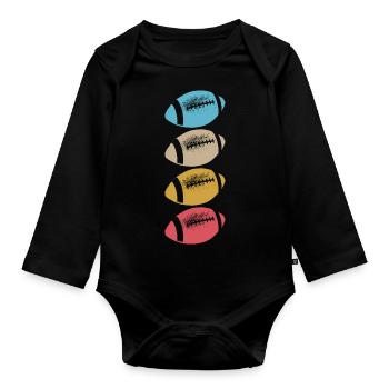 American Football American Vector Pride - Organic Longsleeve Baby Bodysuit - black - Front