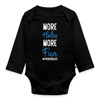 Piercing Pain Tattoo - Organic Longsleeve Baby Bodysuit - black - Front
