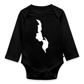 Drapeau de la carte malawi - Body Bébé bio manches longues - noir - Devant