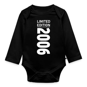 Edition Limitée 2006 / motif cool / vintage 06 - Body Bébé bio manches longues - noir - Devant