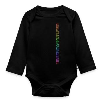 Festbrennweiten von 1 bis 100 für dunklen Hintergrund - Baby Bio-Langarm-Body - Schwarz - Vorne