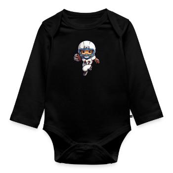 Touchdown Champion: The Football Talent in Action - Organic Longsleeve Baby Bodysuit - black - Front