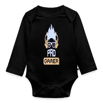 Pro Gamer - Baby Bio-Langarm-Body - Schwarz - Vorne