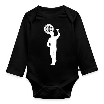 Darts Player Design Gift - Organic Longsleeve Baby Bodysuit - black - Front