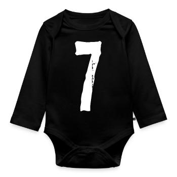 Numéro 7 ! - Body Bébé bio manches longues - noir - Devant