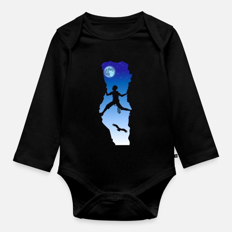 Escalade de nuit - Body Bébé bio manches longues - noir