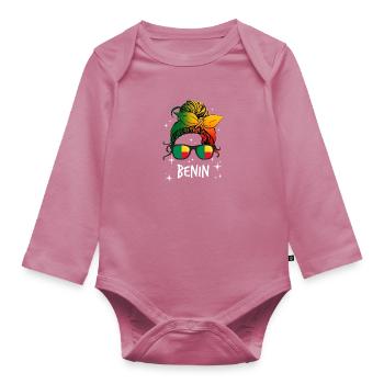 Benin - Organic Longsleeve Baby Bodysuit - mauve - Front