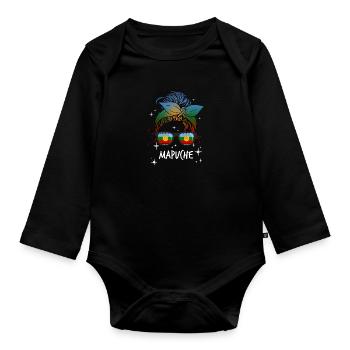 Mapuche - Baby Bio-Langarm-Body - Schwarz - Vorne