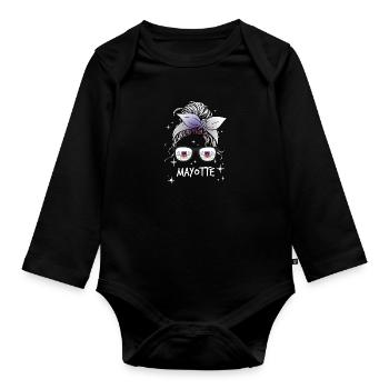 Mayotte - Organic Longsleeve Baby Bodysuit - black - Front