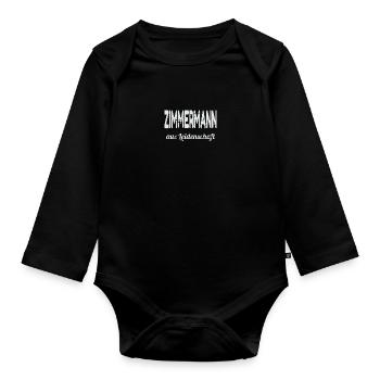 Zimmermann aus Leidenschaft - Baby Bio-Langarm-Body - Schwarz - Vorne