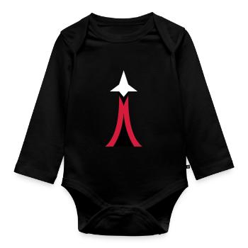Space Force - Modern - Organic Longsleeve Baby Bodysuit - black - Front