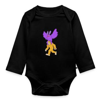 Mothman - Organic Longsleeve Baby Bodysuit - black - Front