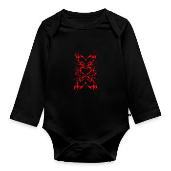 Tribal Demon Heart Sigil Cybersigilism A Cyber - Organic Longsleeve Baby Bodysuit - black - Front
