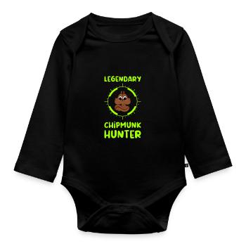 Hunter Squirrel Squirrel Gift - Organic Longsleeve Baby Bodysuit - black - Front