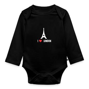 I love london - Body Bébé bio manches longues - noir - Devant