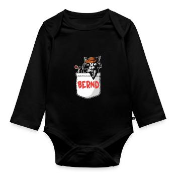 Raton laveur Bernd - Body Bébé bio manches longues - noir - Devant