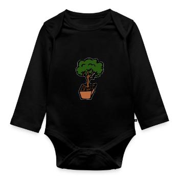 Bonsaï Hobby Idée Cadeau Détente - Body Bébé bio manches longues - noir - Devant