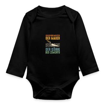 Maître maçon Compagnon maçon - Body Bébé bio manches longues - noir - Devant