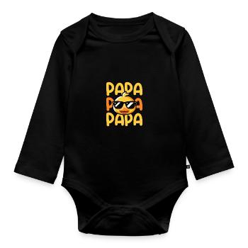 Ducks Dad Father Duck - Organic Longsleeve Baby Bodysuit - black - Front