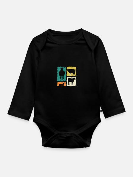 Schäfer Schaf - Baby Bio-Langarm-Body - Schwarz