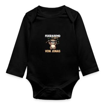 Faultier Jonas - Baby Bio-Langarm-Body - Schwarz - Vorne