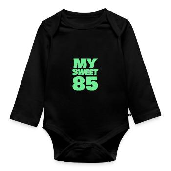 Sweet 85 - Organic Longsleeve Baby Bodysuit - black - Front