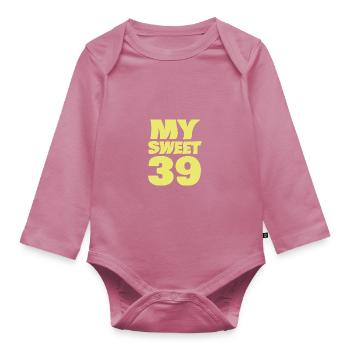 Age 39 - Organic Longsleeve Baby Bodysuit - mauve - Front