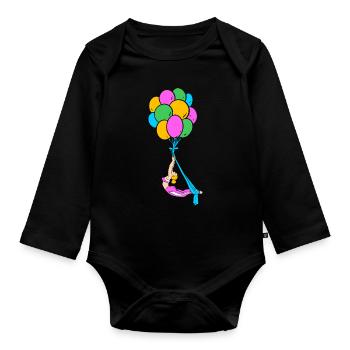 Yoga aérien Air Yoga - Body Bébé bio manches longues - noir - Devant