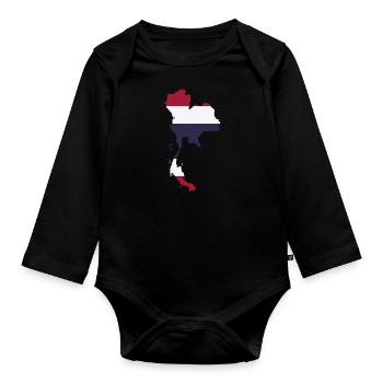 La Thaïlande - Body Bébé bio manches longues - noir - Devant