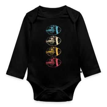 American Football American Vector Pride - Organic Longsleeve Baby Bodysuit - black - Front