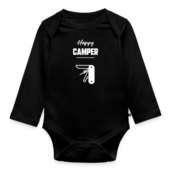 Happy camper - Body Bébé bio manches longues - noir - Devant